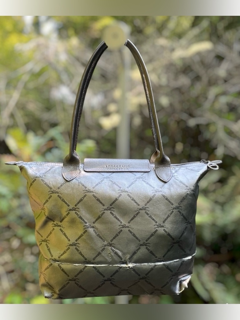 Longchamp Metallic Le Pliage Tote - Limited Edition Distressed - Picture 3 of 12